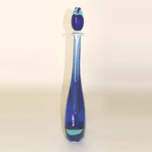 Gigantic 55.5 cm Art Glass Murano Sommerso Cenedese teardrop bottle Vase C.20thC