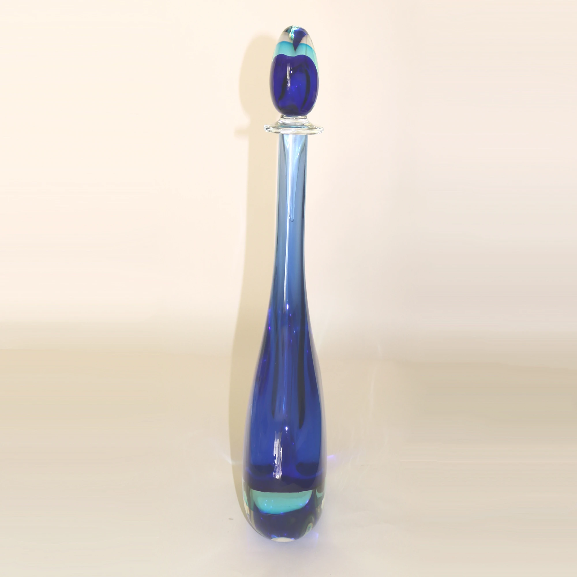 Gigantic 55.5 cm Art Glass Murano Sommerso Cenedese teardrop bottle Vase C.20thC