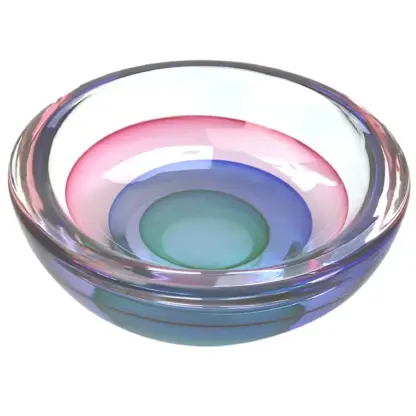 A very good & large mid-century Italian Art Glass Murano Sommerso Bowl signed by Luigi Onesto 23cm C.20thC - Image 2
