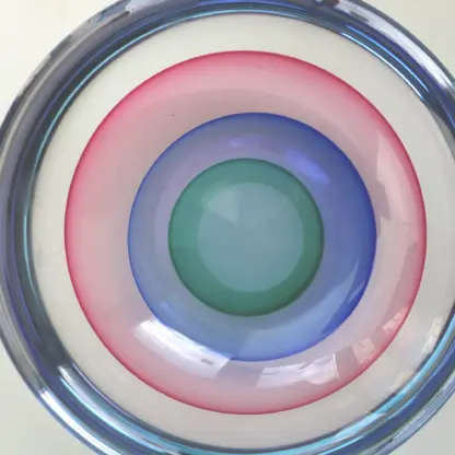 A very good & large mid-century Italian Art Glass Murano Sommerso Bowl signed by Luigi Onesto 23cm C.20thC - Image 4