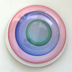 A very good & large mid-century Italian Art Glass Murano Sommerso Bowl signed by Luigi Onesto 23cm C.20thC