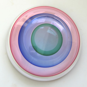 A very good & large mid-century Italian Art Glass Murano Sommerso Bowl signed by Luigi Onesto 23cm C.20thC
