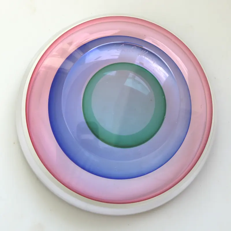A very good & large mid-century Italian Art Glass Murano Sommerso Bowl signed by Luigi Onesto 23cm C.20thC