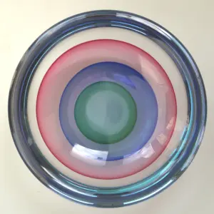 A very good & large mid-century Italian Art Glass Murano Sommerso Bowl signed by Luigi Onesto 23cm C.20thC
