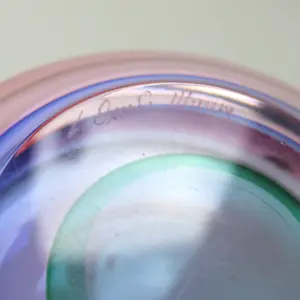 A very good & large mid-century Italian Art Glass Murano Sommerso Bowl signed by Luigi Onesto 23cm C.20thC