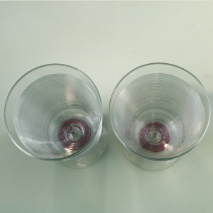 A fine pair vintage Murano art glass trailed & applied hand-made Goblets C.20thC