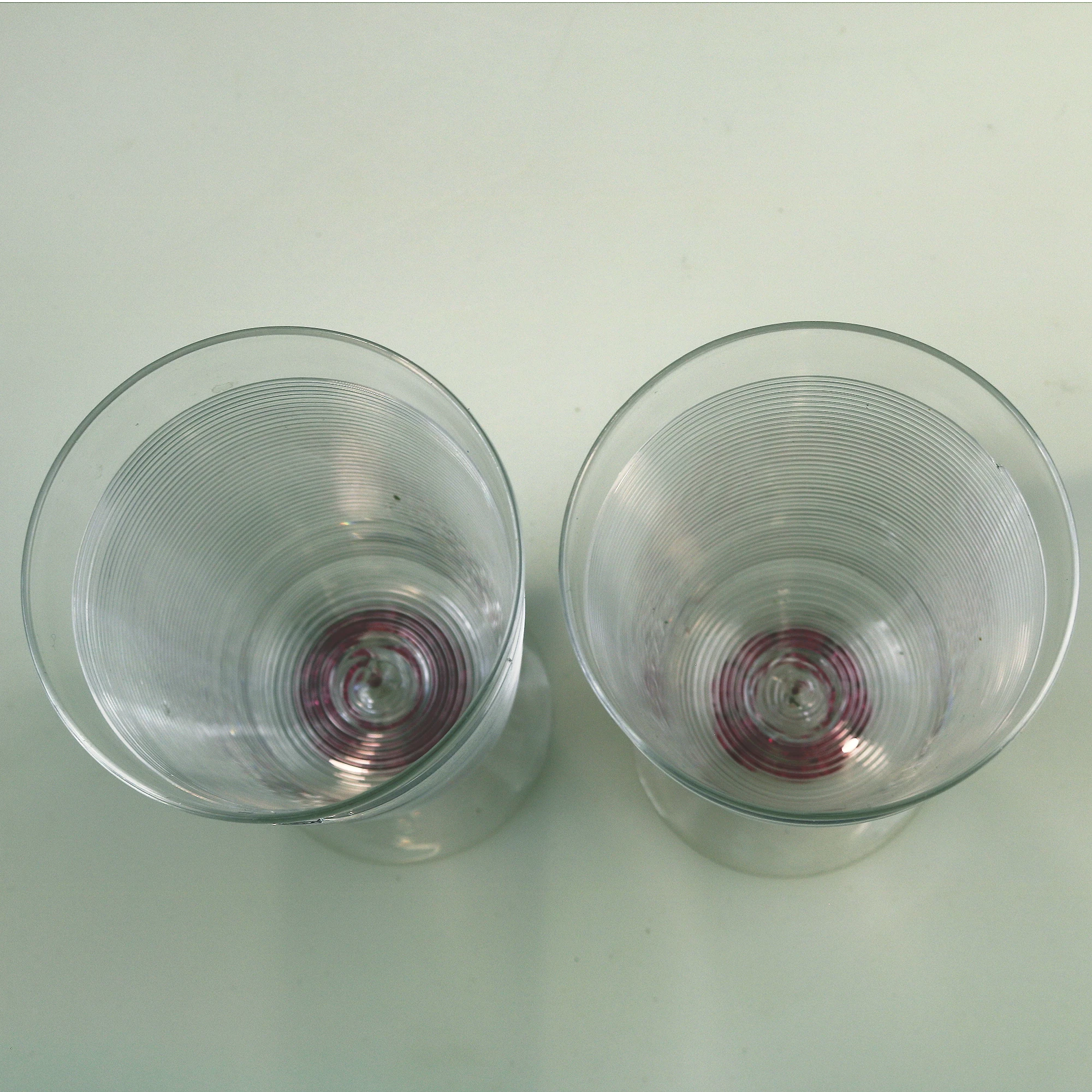 A fine pair vintage Murano art glass trailed & applied hand-made Goblets C.20thC