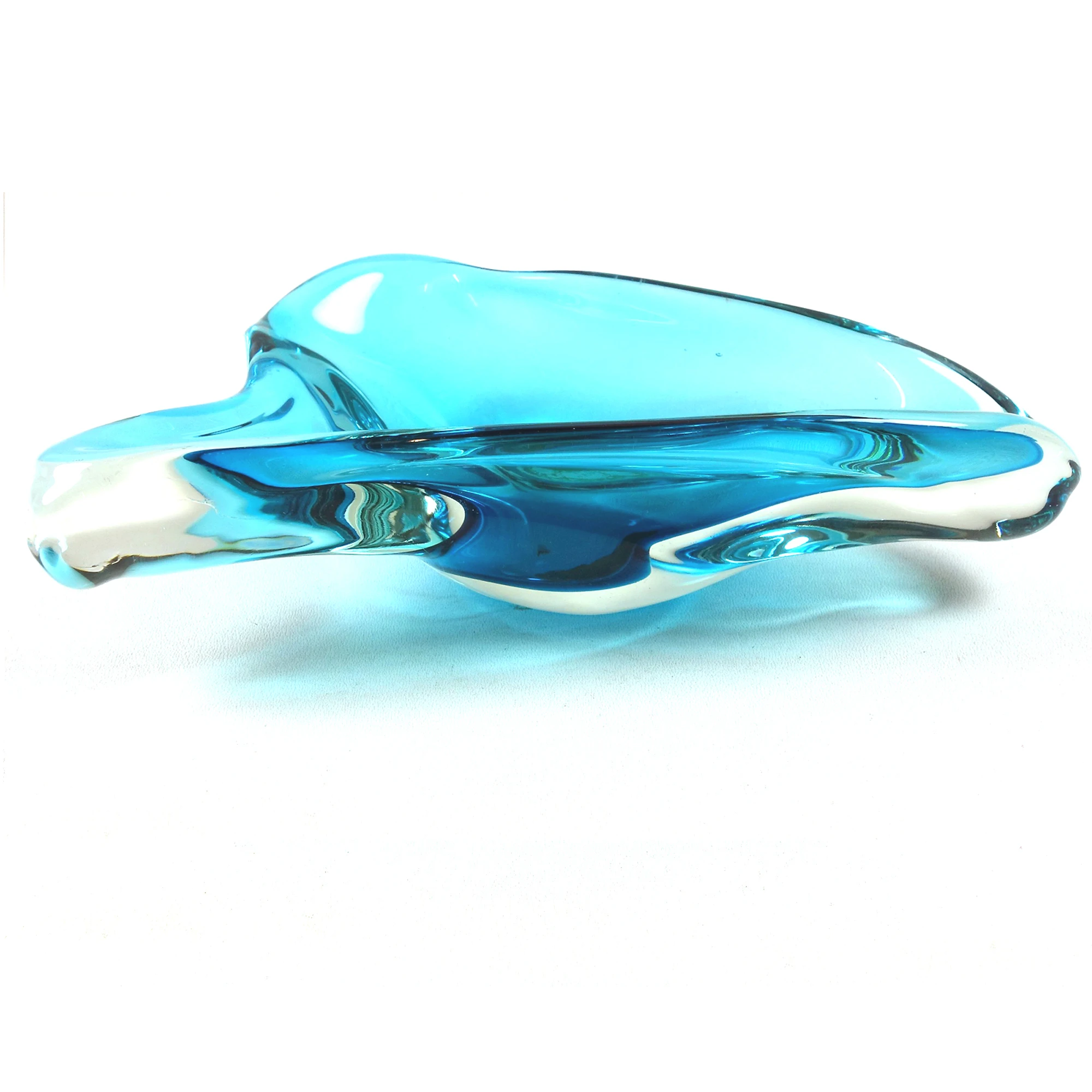 A retro mid-century Murano Sommerso organic freeform art glass Bowl - Star Trek Communicator design C.1970's