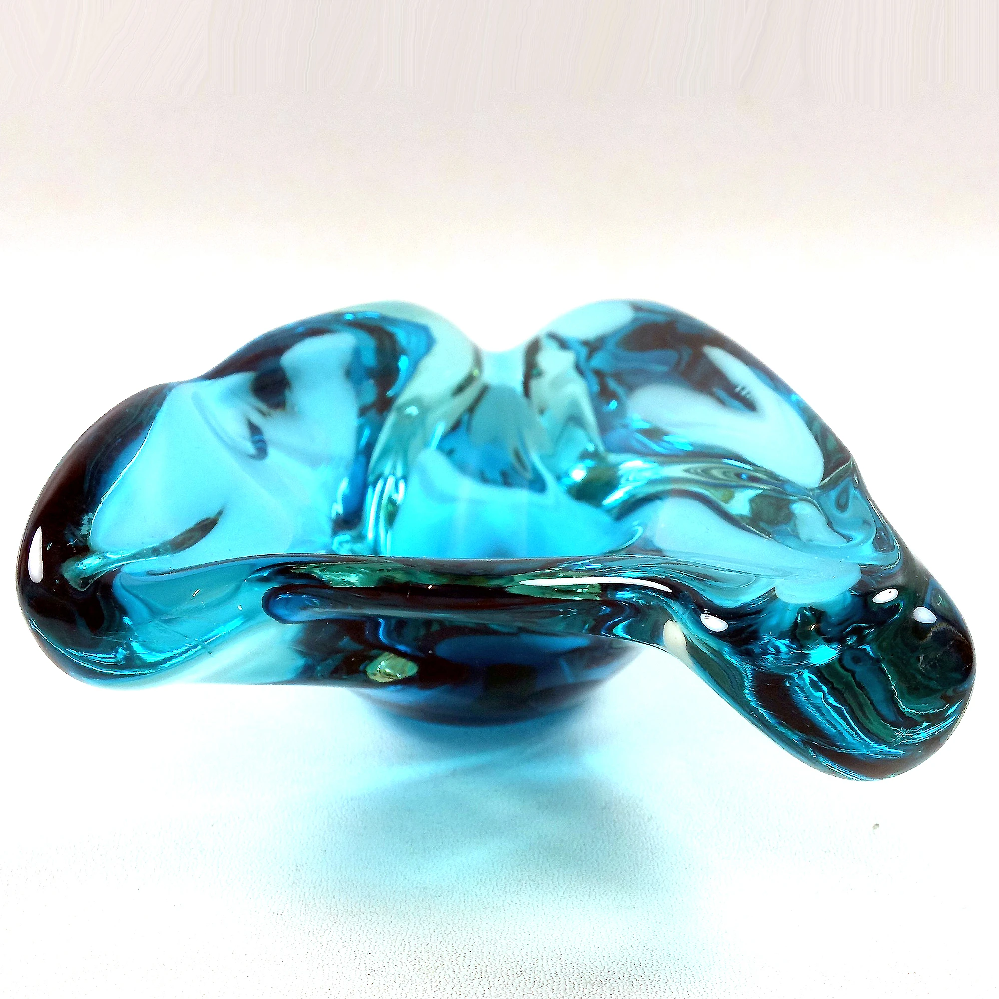 A retro mid-century Murano Sommerso organic freeform art glass Bowl - Star Trek Communicator design C.1970's