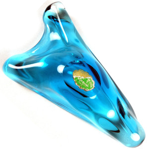 A retro mid-century Murano Sommerso organic freeform art glass Bowl - Star Trek Communicator design C.1970's