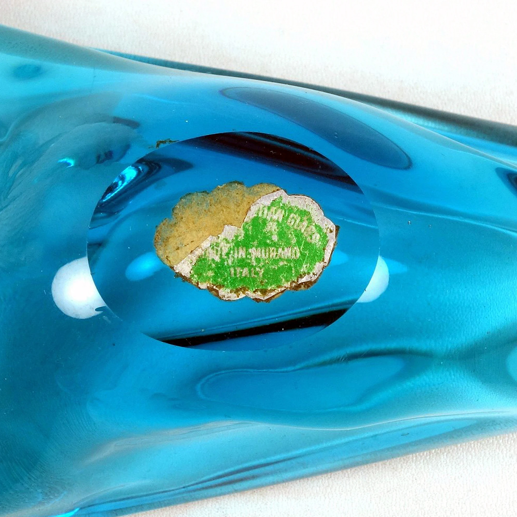A retro mid-century Murano Sommerso organic freeform art glass Bowl - Star Trek Communicator design C.1970's