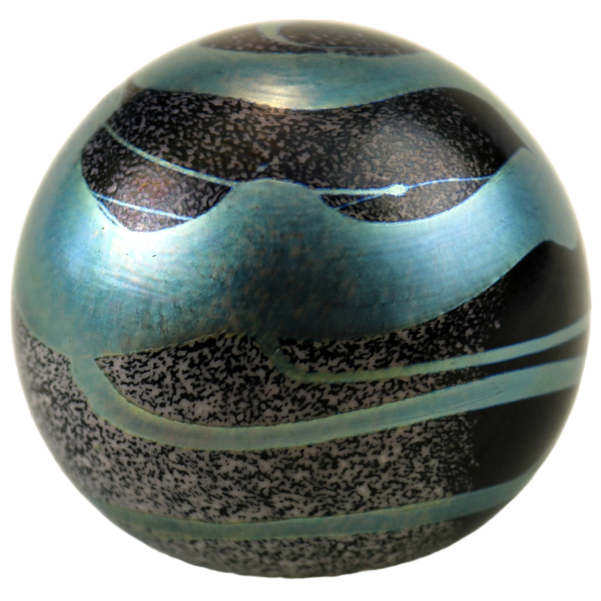 A vintage modern Okra Richard Golding art glass iridescent Paperweight C.1980's