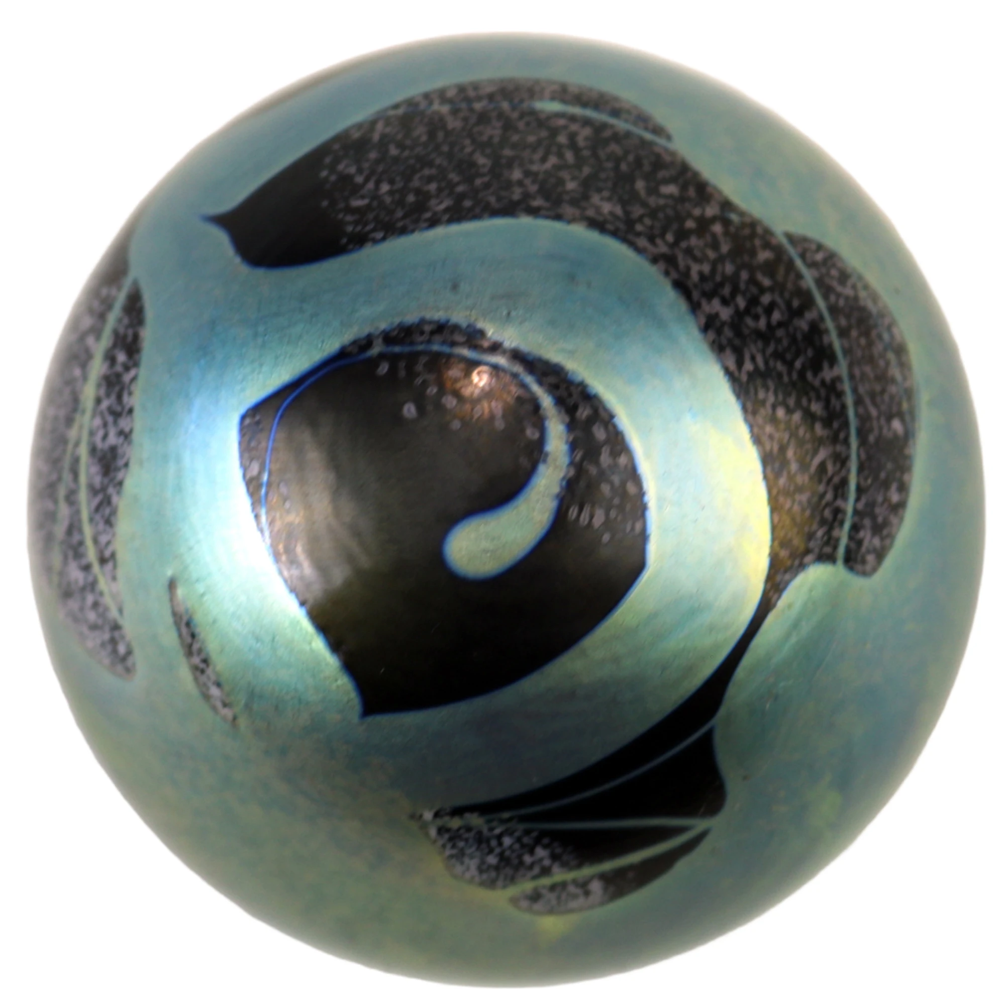 A vintage modern Okra Richard Golding art glass iridescent Paperweight C.1980's