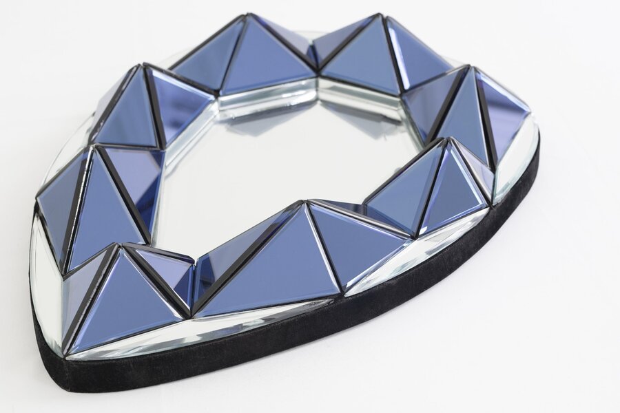 Olivier De Schrijver – Contemporary Blue Teardrop Shaped Mirror