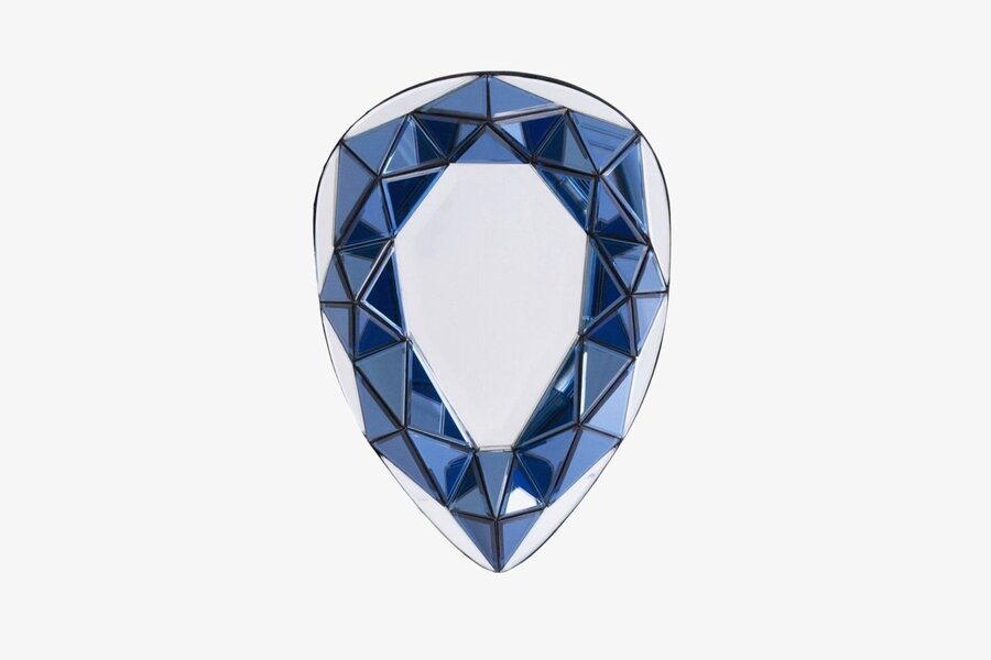 Olivier De Schrijver – Contemporary Blue Teardrop Shaped Mirror