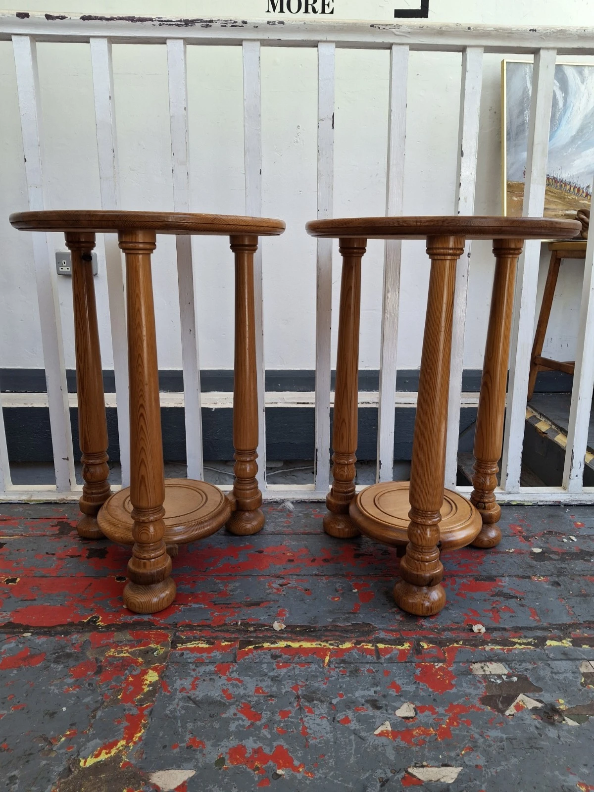Pair Of 1960s Swedish Pine Side/Display Tables/Stands