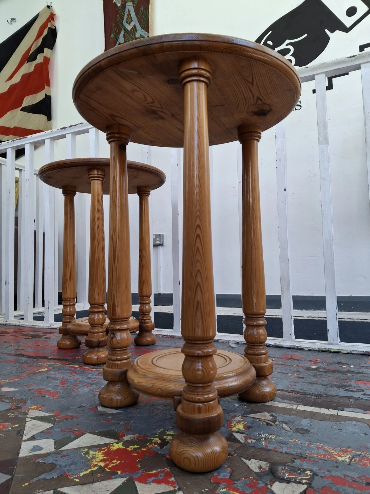Pair Of 1960s Swedish Pine Side/Display Tables/Stands
