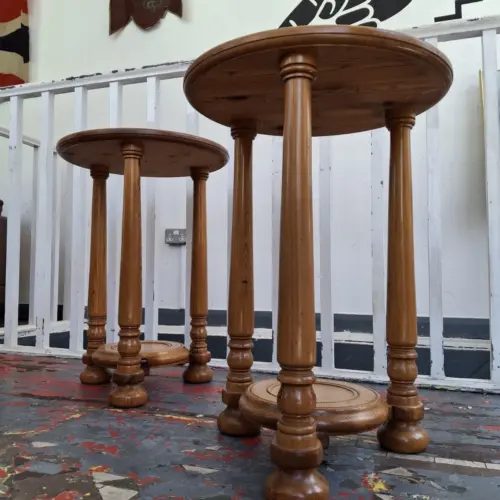 Pair Of 1960s Swedish Pine Side/Display Tables/Stands