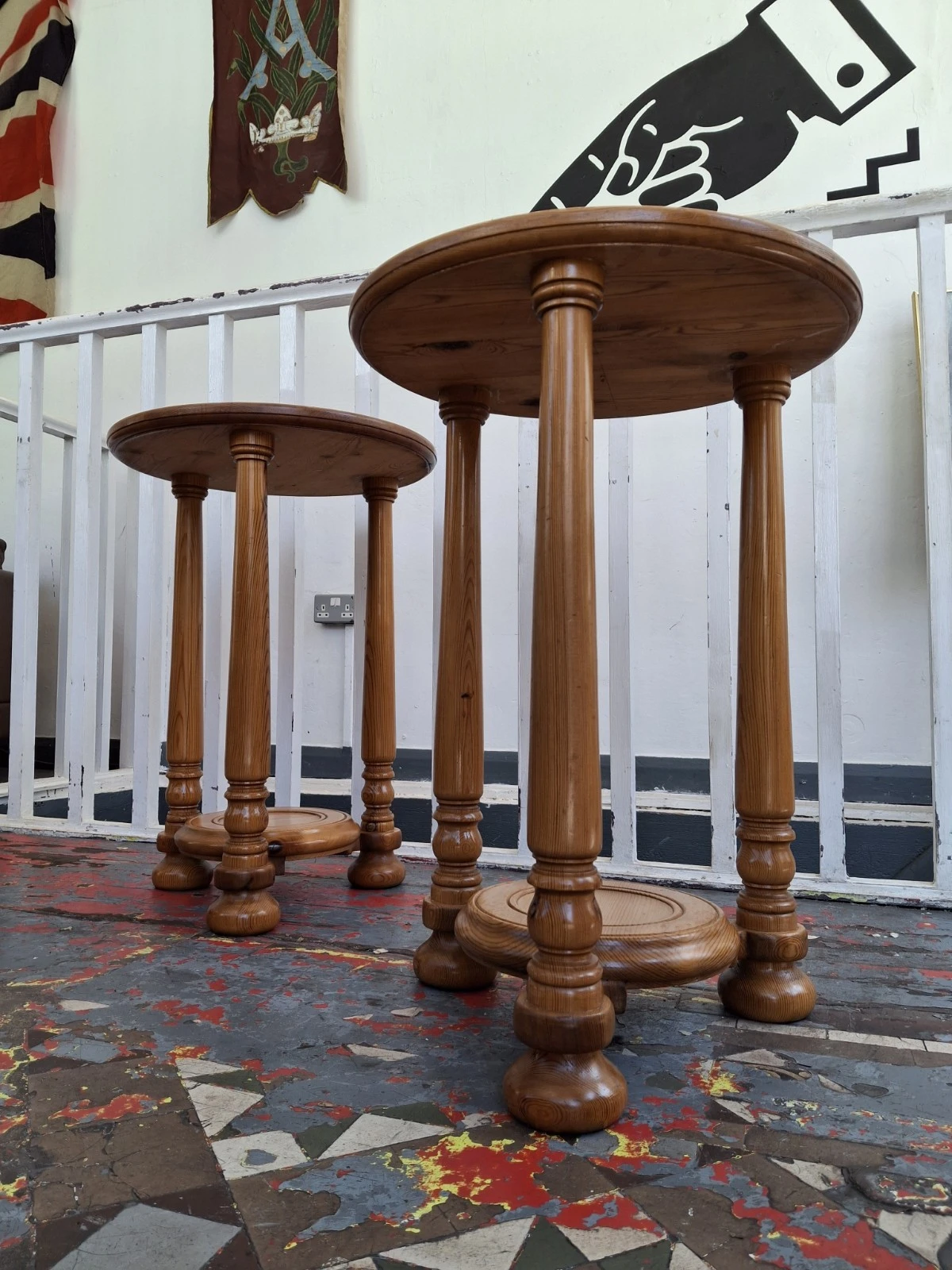 Pair Of 1960s Swedish Pine Side/Display Tables/Stands