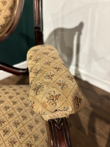 Pair Of Antique Mahogany Framed Drawing Room Chairs