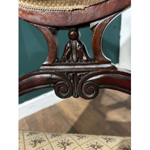 Pair Of Antique Mahogany Framed Drawing Room Chairs