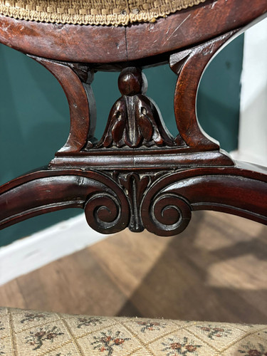 Pair Of Antique Mahogany Framed Drawing Room Chairs