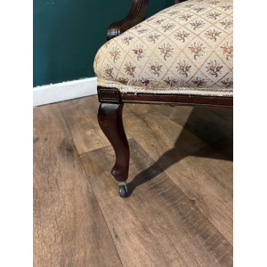 Pair Of Antique Mahogany Framed Drawing Room Chairs