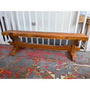 Pair of Early 20th Century Pine Tavern/Hall Benches