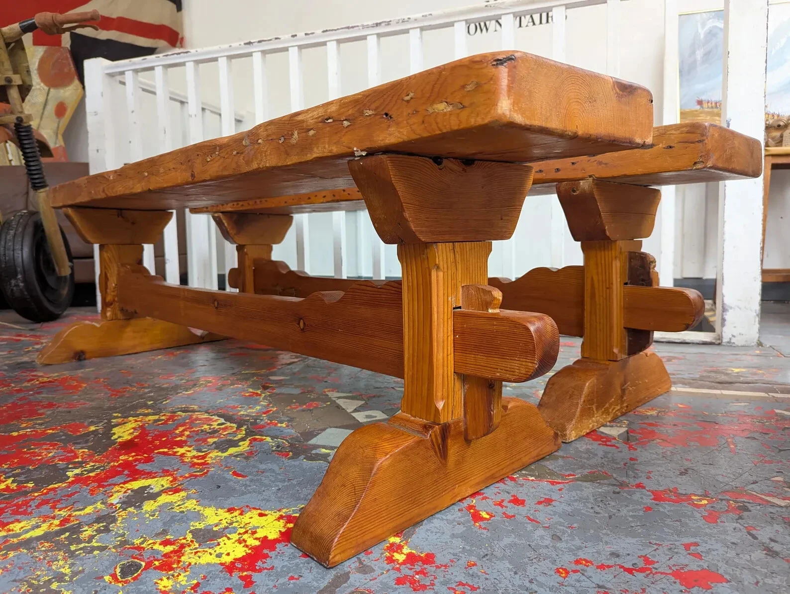 Pair of Early 20th Century Pine Tavern/Hall Benches