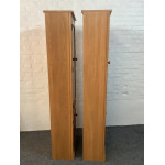 Pair Of Ercol Mural Glazed Cabinets In Light Finish.