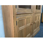 Pair Of Ercol Mural Glazed Cabinets In Light Finish.