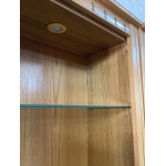 Pair Of Ercol Mural Glazed Cabinets In Light Finish.