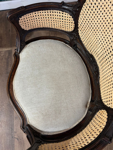 Pair Of French Louis XV Style Walnut Bergere Elbow Chairs