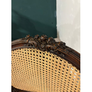 Pair Of French Louis XV Style Walnut Bergere Elbow Chairs
