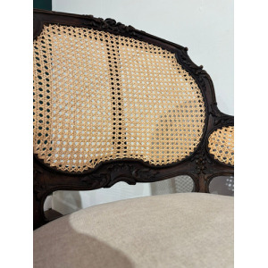 Pair Of French Louis XV Style Walnut Bergere Elbow Chairs