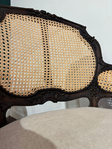 Pair Of French Louis XV Style Walnut Bergere Elbow Chairs