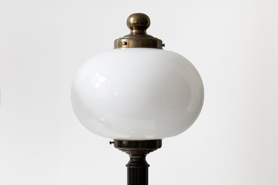 Pair Of French Opaline Table Lamps 20th Century