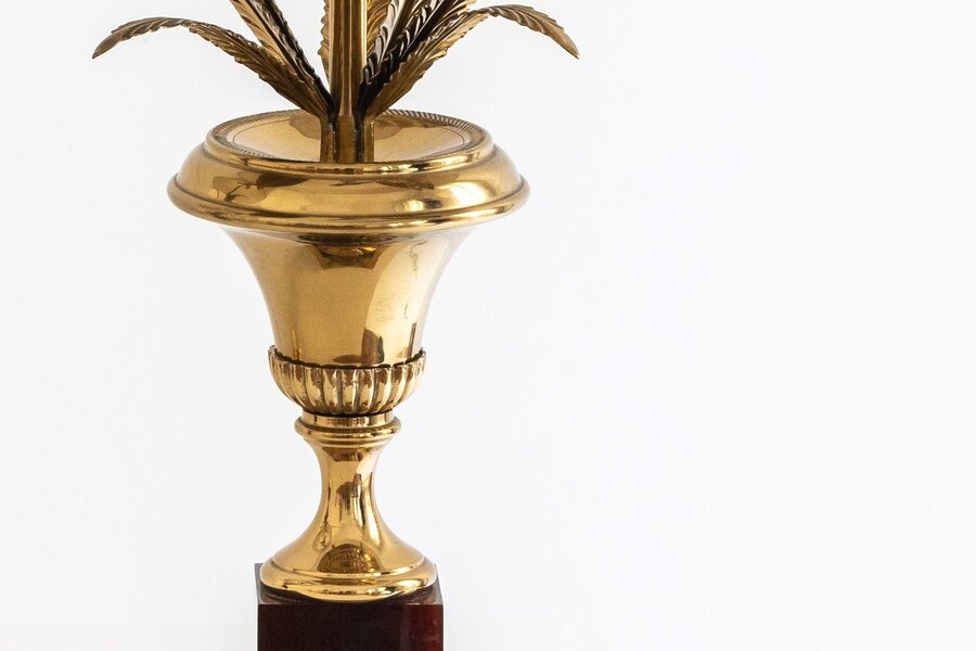 Pair Of Palm Leaves Table Lamps, In The Style Of Maison Charles, 20th Century,