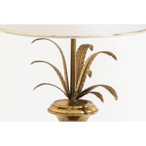 Pair Of Palm Leaves Table Lamps, In The Style Of Maison Charles, 20th Century,