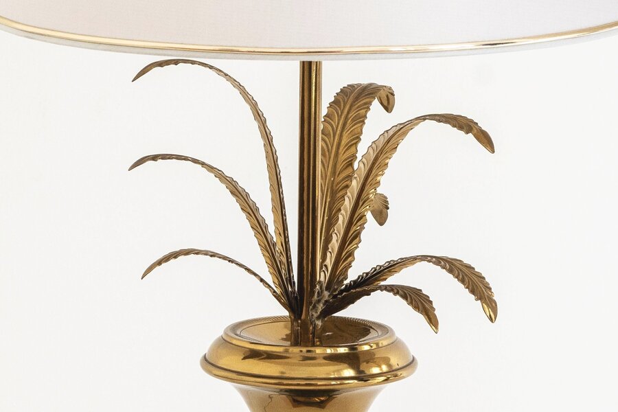 Pair Of Palm Leaves Table Lamps, In The Style Of Maison Charles, 20th Century,
