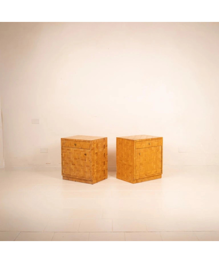 Pair of Pressed Bamboo Nightstands by Southern Nurseries, 1970s