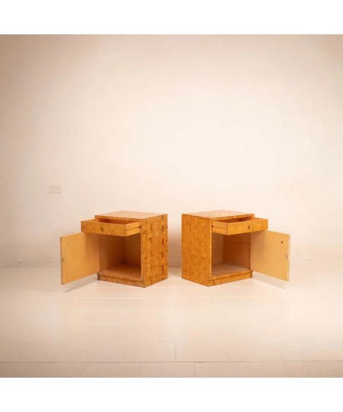Pair of Pressed Bamboo Nightstands by Southern Nurseries, 1970s