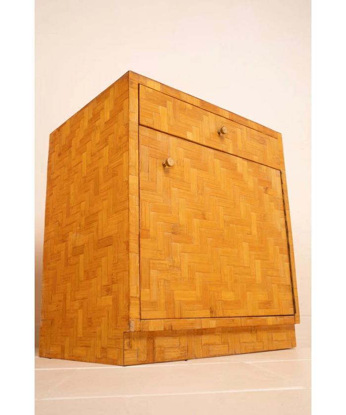 Pair of Pressed Bamboo Nightstands by Southern Nurseries, 1970s