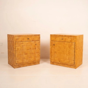 Pair of Pressed Bamboo Nightstands by Southern Nurseries, 1970s