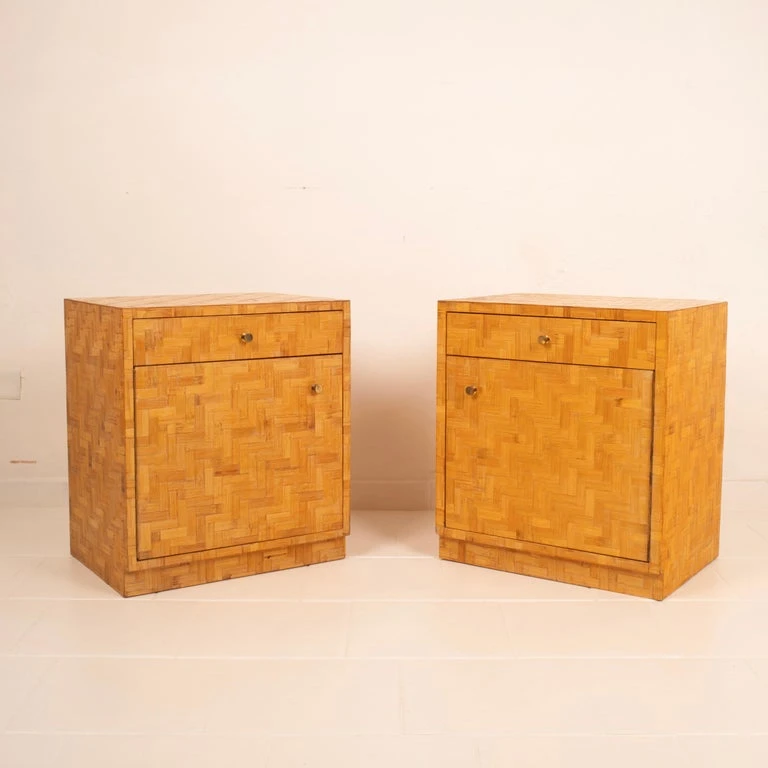 Pair of Pressed Bamboo Nightstands by Southern Nurseries, 1970s