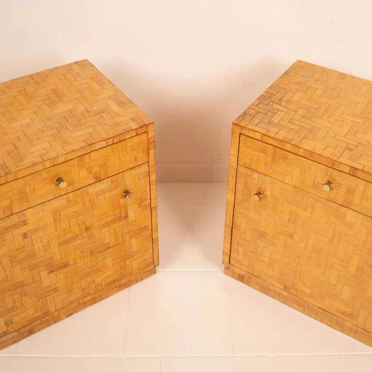 Pair of Pressed Bamboo Nightstands by Southern Nurseries, 1970s - Image 5