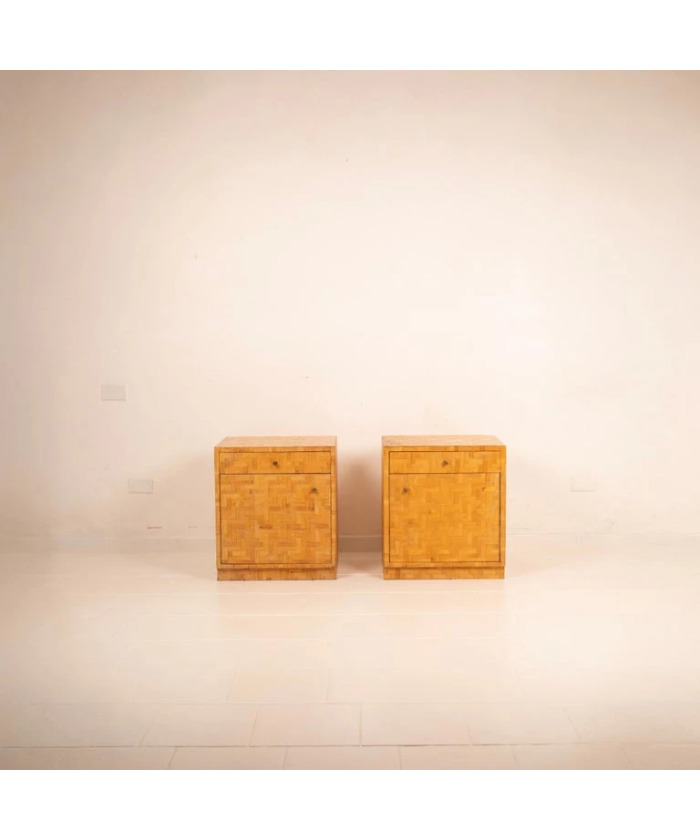 Pair of Pressed Bamboo Nightstands by Southern Nurseries, 1970s