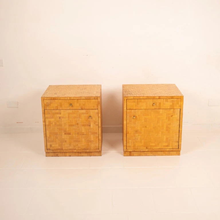 Pair of Pressed Bamboo Nightstands by Southern Nurseries, 1970s