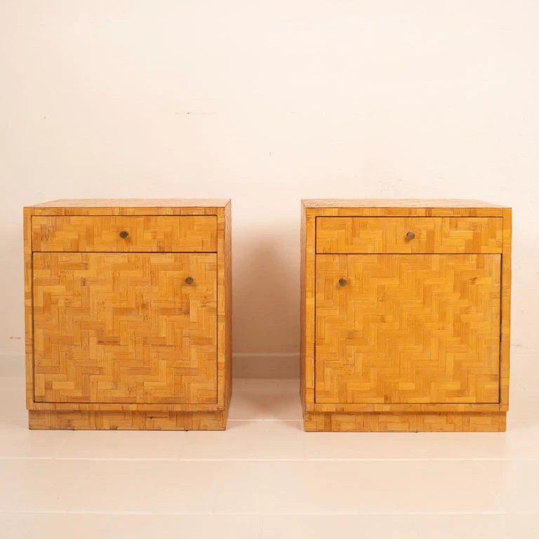 Pair of Pressed Bamboo Nightstands by Southern Nurseries, 1970s