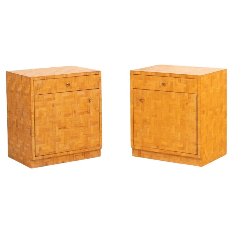 Pair of Pressed Bamboo Nightstands by Southern Nurseries, 1970s